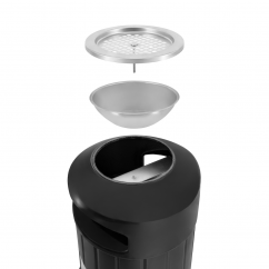 Kosz ULICZNY  70,7 L TWIST Z PODSTAWĄ PLASTIKOWĄ