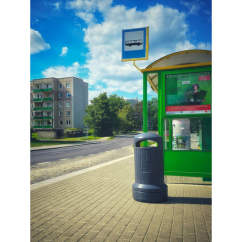 Kosz ULICZNY  70,7 L TWIST Z PODSTAWĄ PLASTIKOWĄ