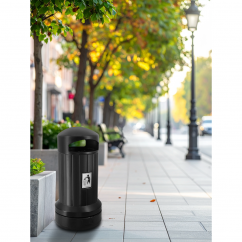 Kosz ULICZNY  70,7 L TWIST Z PODSTAWĄ PLASTIKOWĄ