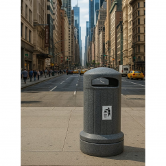 Kosz ULICZNY  70,7 L TWIST Z PODSTAWĄ PLASTIKOWĄ