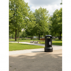 Kosz ULICZNY  70,7 L TWIST Z PODSTAWĄ PLASTIKOWĄ