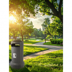 Kosz ULICZNY  70,7 L TWIST Z PODSTAWĄ PLASTIKOWĄ