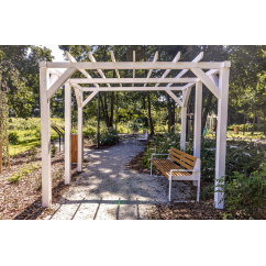 Ławka angielska z oparciem i podłokietnikiem